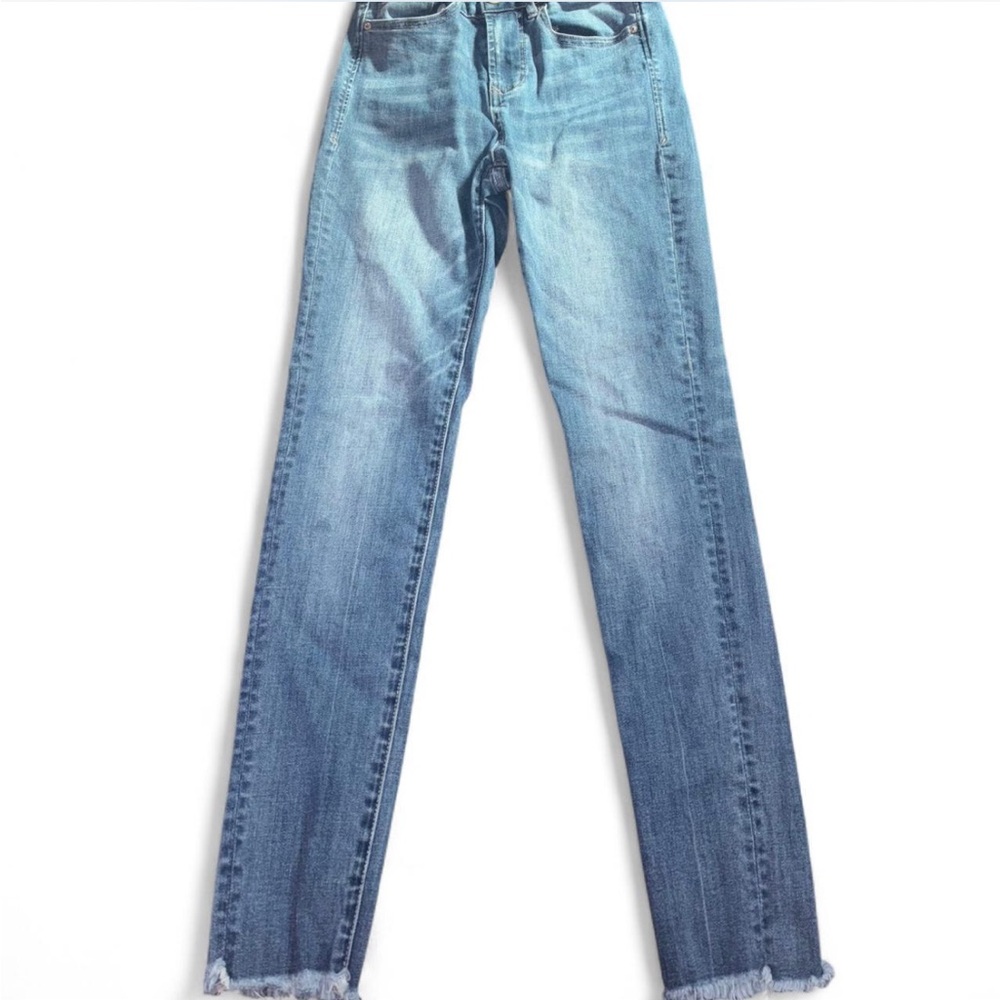 Dear John Denim Jeans Womens Size 24‎ Frayed Hem Light Wash Slim Fit
